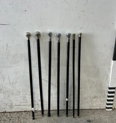 8000192 Black Canes With Silver Handles ( 90 cm Long ) x 20 off