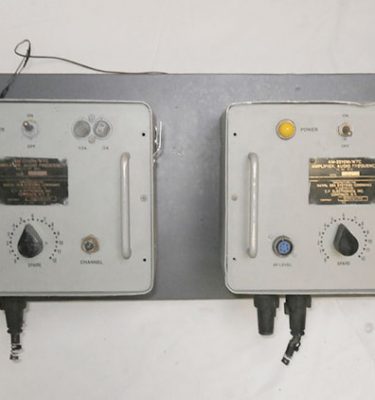 6810020 Set Of Two Metal Grey Telephone Amplifiers (8.5″ 10″ X 7.5″)